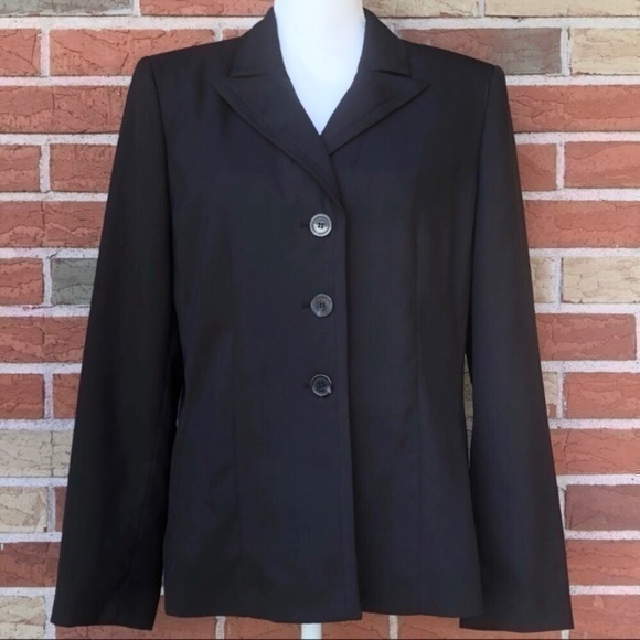🔥 Evan Picone Two Piece Set - Black Long Sleeved Pinstripe Pantsuit - Picture 1 of 9